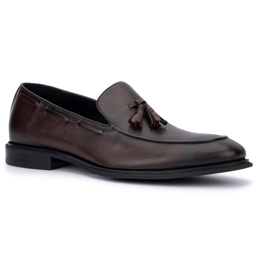 Lord & Taylor Brown Leather Tassel Loafers